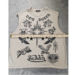 Von Dutch Originals Von Dutch Graphic Sleeveless Tank Top Large Y2K Tattoo Goth
