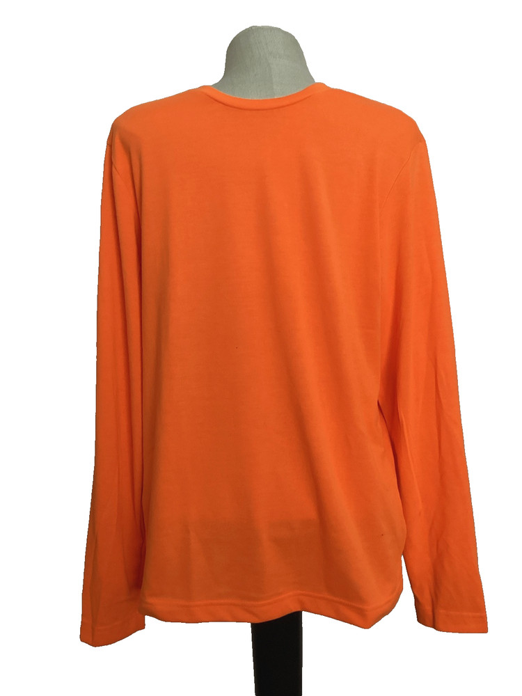 ATHLETIC WORKS DRIWORKS Tri-Blend Orange Long Sleeve Crew Neck T-Shirt Sz S*