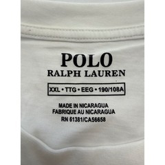 Polo Ralph Lauren White Cotton Crew Neck T-Shirt XXL Tailored Fit New With Tags
