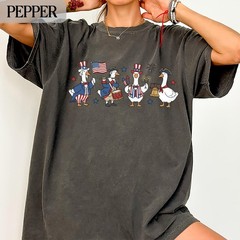 Patriotic Goose T Shirt 4th of July USA Pride Independence Day