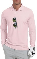 Men’s Long Sleeve Golf Polo Shirt UPF 50+ Quick Dry Lightweight Performance Tee