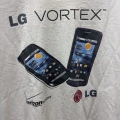 Vintage Y2K LG Cell Phone Promo Tech T-Shirt Verizon Size Medium Vortex Print