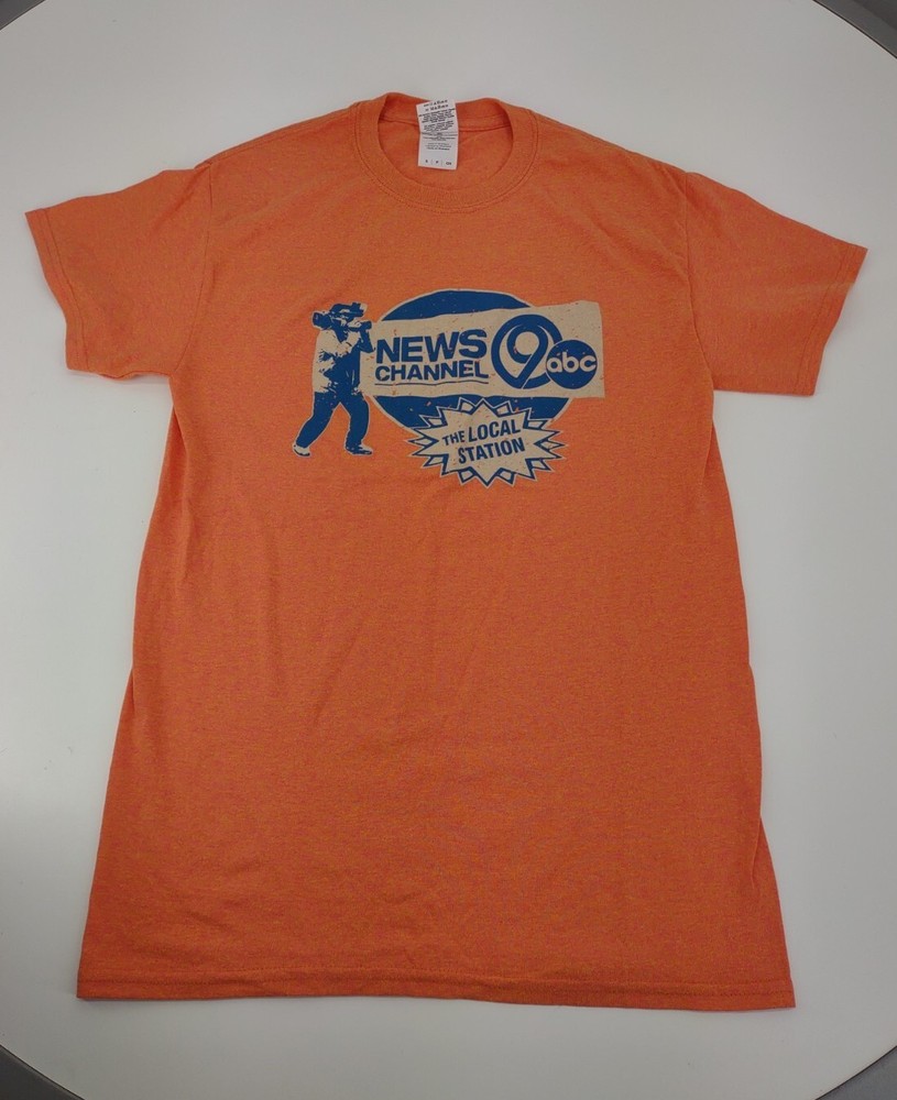 News Channel 9 ABC Syracuse NY T Shirt Size S Local SYR Orange Cotton Polyester
