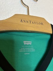 Levi’s Classic Casual Green Black Collar Short Sleeve Graphic Logo T-shirt Men S