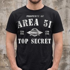 Area 51 Top Secret T Shirt UFO USA Alien Conspiracy Graphic Men Women Tee