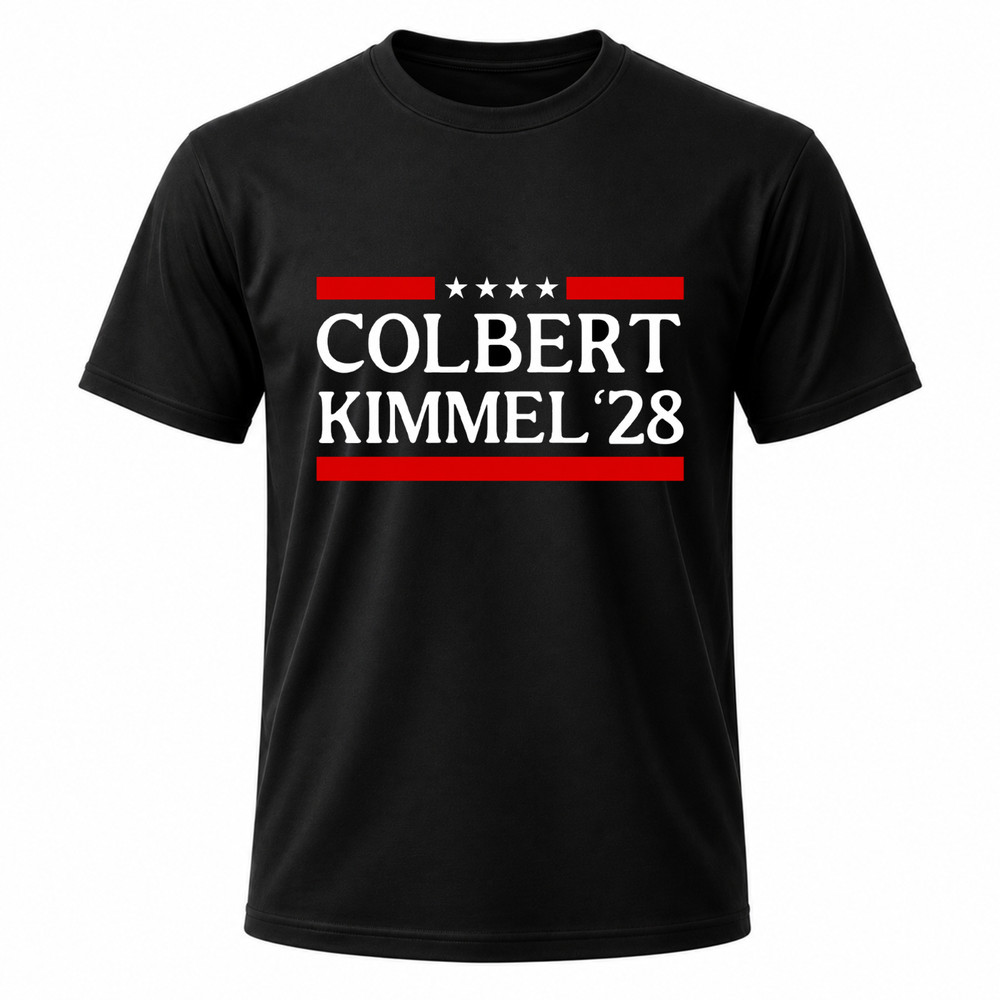 Colbert Kimmel 2028 Men’s Black Graphic T Shirt Freeships