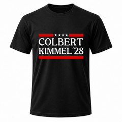 Colbert Kimmel 2028 Men’s Black Graphic T Shirt Freeships