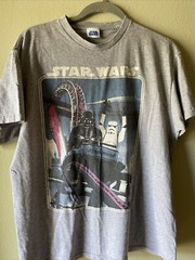 Vtg Star Wars Darth Vader On A Rollercoaster W/ Storn Trooper Gray Size M?