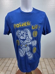 GAP x Nintendo Mario Power Up Tee Blue XL Coins Distressed Collab 2021