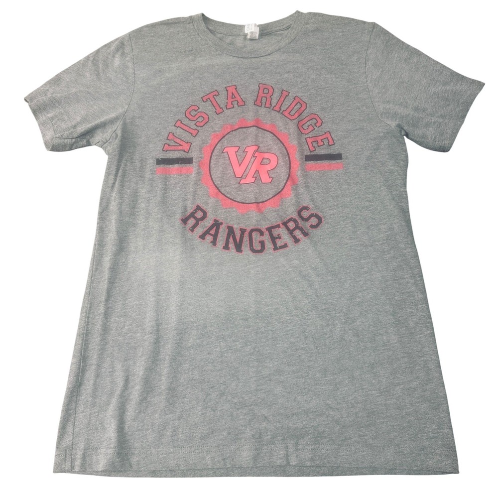 Bella + Canvas Vista Ridge Rangers Graphic T-Shirt Medium Gray Pink Short Sleeve