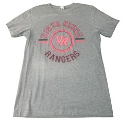 Bella + Canvas Vista Ridge Rangers Graphic T-Shirt Medium Gray Pink Short Sleeve