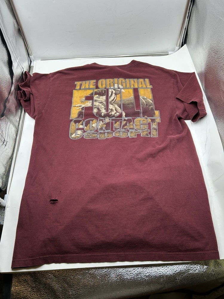 Vintage Wrangler Full Contact Sport Bull Rodeo T-Shirt USA Cowboy 90s Large L