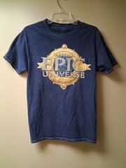 Universal Epic Universe Acid Wash Graphic T Shirt Blue Theme Park Tee Medium