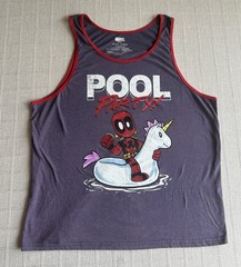 Marvel Deadpool Pool Party Graphic Print Purple/Red Tank Top Men’s Size 2X