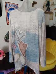 Bohemian Hippie Heart Cotton T-Shirt Size Large ~ New