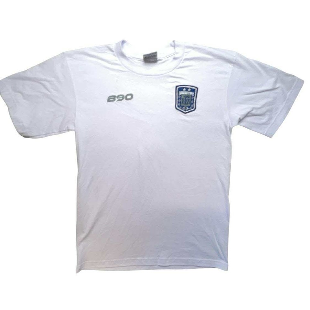 B90 Pro Athletic Soccer T-Shirt White Blue Graphic Tee Men’s Size M