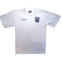B90 Pro Athletic Soccer T-Shirt White Blue Graphic Tee Men’s Size M