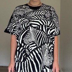 VINTAGE LIQUID BLUE ZEBRA TEE