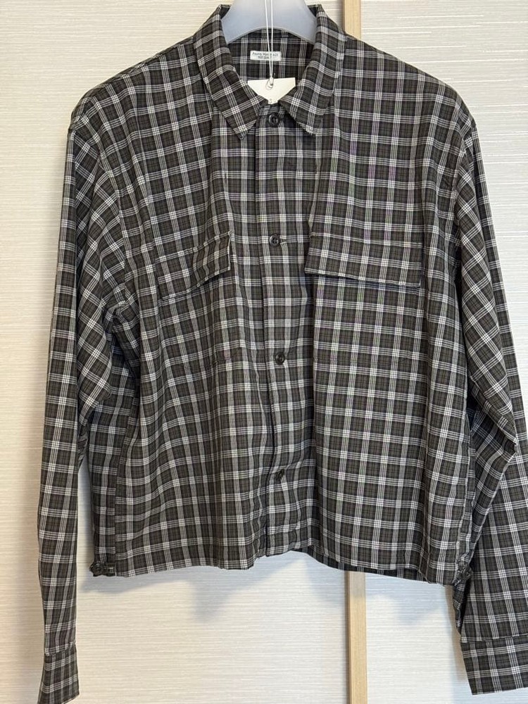 PHIGVEL FISHERMAN’S SHIRT Size 4 Black Fade Check Short Jacket