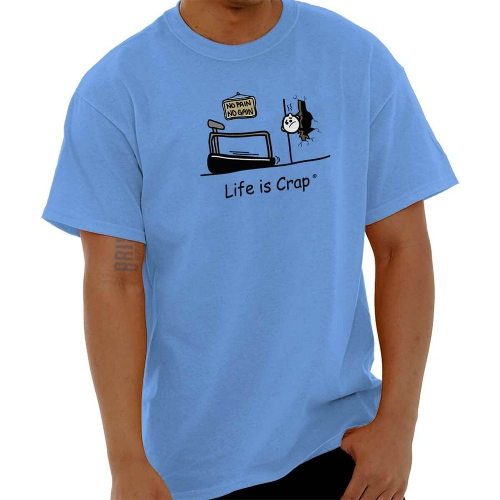 Life is Crap Treadmill Funny Adult Sarcastic Womens or Mens Crewneck T Shirt Tee