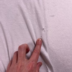 Vtg 80s Hanes Blank Tee L White Single Stitch USA Distressed Boxy Fit Thrashed