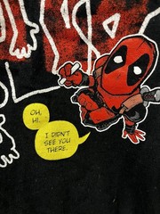 Marvel Deadpool Lootwear Original Black Graphic Tee Size M Crew Neck Cotton SS