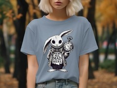 Alice in Wonderland T-Shirt: We’re All Mad Here – White Rabbit Graphic Tee