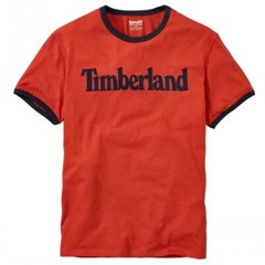 NWT Timberland Men’s Organic Cotton Crackle Linear Logo Short Sleeve T-Shirt Tee