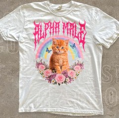 Alpha Male Funny Kitten Shirt Ironic Cat Meme Tee Sarcastic Gift For Cat Lover