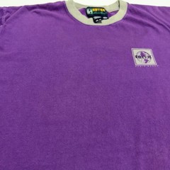Vintage Eddie Bauer EBTEK T Shirt Mens Large Purple Printed Logo