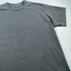 Uni/Form 100% Supima Cotton Subtle Striped Design Boxy Heavy weight Tee Shirt L