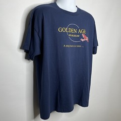 Vintage 90s Blue Graphic T-shirt Size XL Golden Age Air Museum Aviation Bethel