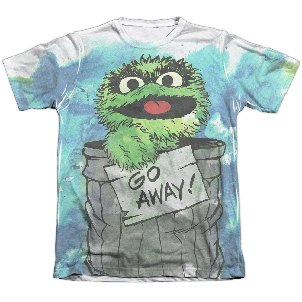 SESAME STREET CAN IT OSCAR THE GROUCH Front Print Men’s Tee Shirt SM-3XL