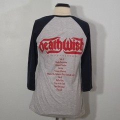 DEATHWISH Demon Preacher L LARGE Raglan Gray Mens Band Logo