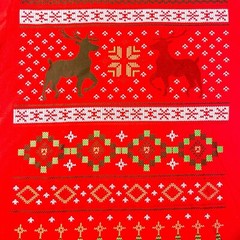 Christmas Pattern Shirt (L) Reindeer, Snowflakes, Trees