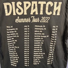 Dispatch Summer Tour 2022 Large T-Shirt Deep Green Concert Tour Short Sleeve