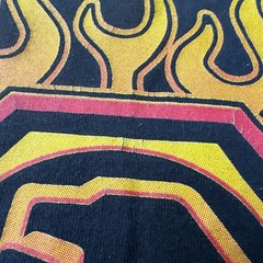 Y2K Matco Flames Logo Distressed Graphic Work Wear Short Sleeve T Shirt Size Med