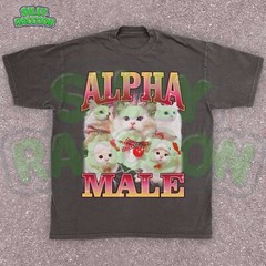 Sarcastic Cat Meme Shirt for Men, Ironic Alpha Male Kitten Tee, Funny Gift