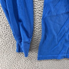 VINTAGE Izod T Shirt Men Medium Blue Turtle Neck Base Layer Casual Fleece 90s