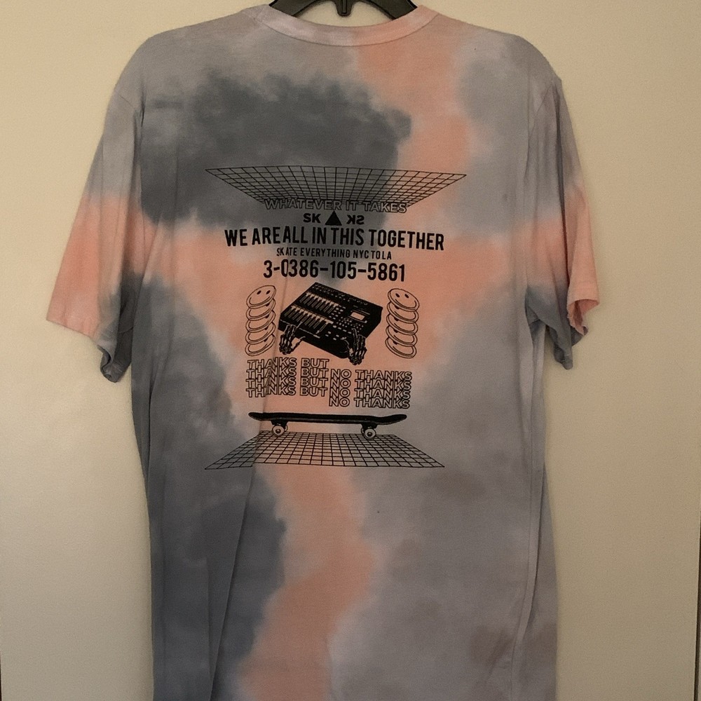 Arizona Jean Co Men’s M Gray/Pink Tie-Dye Graphic Crew Neck T-Shirt “We Are”