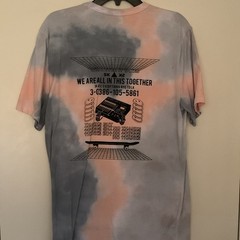 Arizona Jean Co Men’s M Gray/Pink Tie-Dye Graphic Crew Neck T-Shirt “We Are”