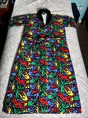 Keith Haring Allover Plush Print Bath Rope Men’s M-L size Miulticolor on Black
