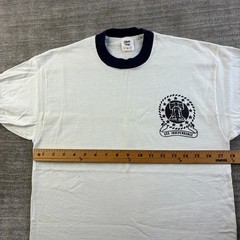 VINTAGE Collegiate Pacific Shirt Mens M USS Independence USNA Navy Ringer 70s
