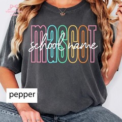Custom Mascot School Name Shirt Personalized School Spirit Unisex Teacher Gift