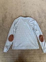 Lauren Ralph Lauren XL Gray Long Sleeve Shirt with Brown Shoulder and Elbow Pads