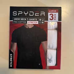 SPYDER *NEW* Men’s Stretch White 3PK T-Shirts (size L)