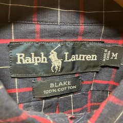 Ralph Lauren BLAKE BD Check Shirt M Navy Red White Collared For 14Y+ Japan