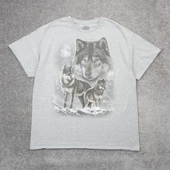 DOM Wolves Moon Nature Mens XL Gray Short Sleeve T-Shirt