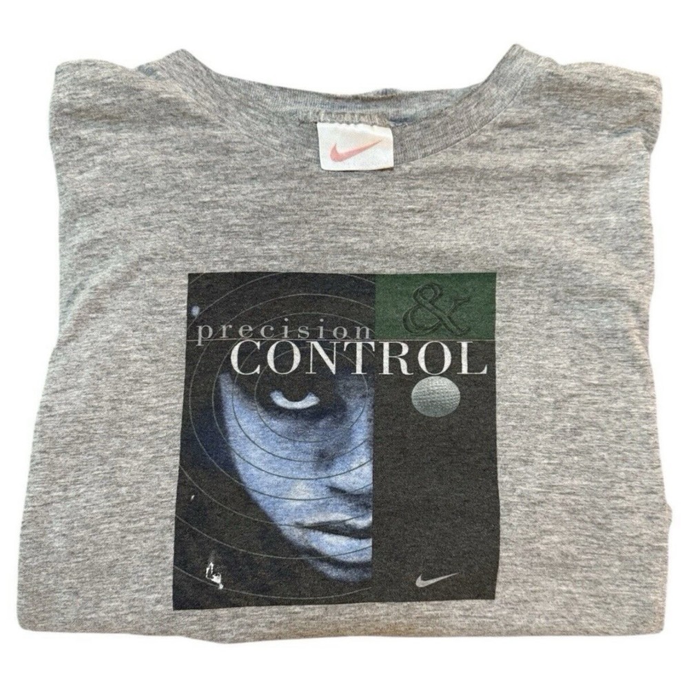 Vintage 90s Nike Tiger Woods Precision & Control/Power & Tenacity T-Shirt 3XL