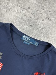 Polo Ralph Lauren USA Flag Big Pony T-Shirt Chief Keef Tee Y2K Blue Men’s Size L